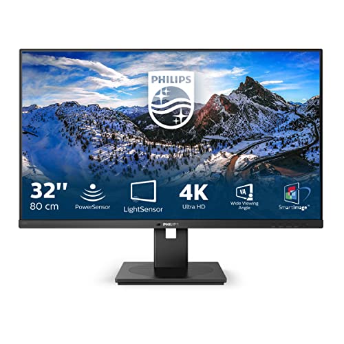 Philips Lcd Monitor With Powersensor 328B1/00 31.5 Inch (80 Cm). 4K Uhd. 3840 X 2160 Pixels. Va. 16:9. Black. 4 Ms. 350 Cd/M². Audio Out. W-Led System