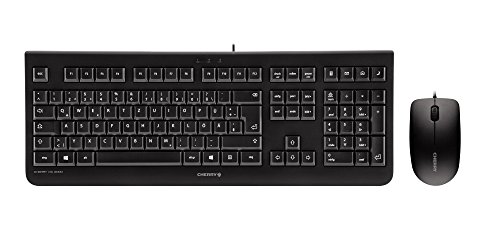 Cherry Dc 2000, Set Tastiera E Mouse Cablati, Layout Spagnolo, Tastiera Qwerty, Blue Angel, Omologazione Gs, Nero