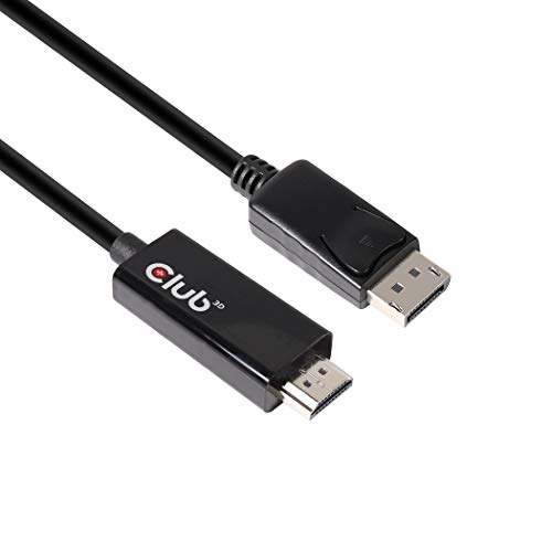 Club 3D Displayport 1.4 - Cavo Hdmi 2.0B Hdr 4K60Hz Adattatore Attivo 2 Metri, Cac-1082, Colore: Nero