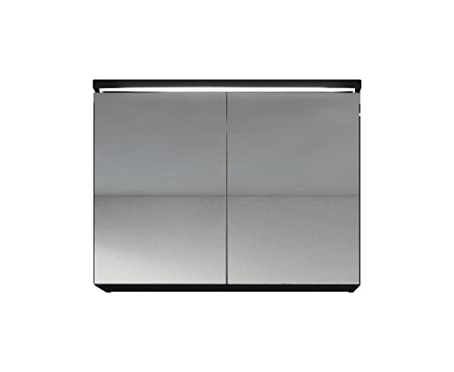 Badplaats B.V. Armadietto A Specchio Paso 80 X 60Cm Nero - Specchio Armadietto Bagno