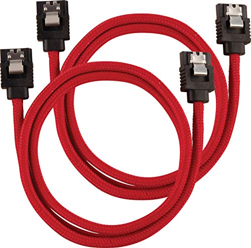 Corsair Cavo Sata Schermato Premium - Sata 6Gbps 60 Cm, Rosso