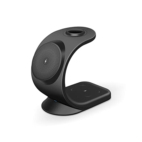 Mmobiel Caricatore Wireless Compatibile Con Iphone, Apple Watch E Airpods - Supporto Per Caricabatterie Wireless 3 In 1-18W Magnetico Di Ricarica Rapi