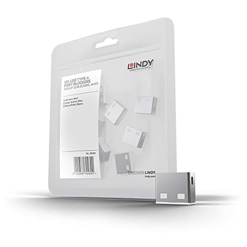 Lindy 40464 Serrature Addizionali Per Porte Usb, Bianco