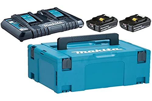 Pack Makita Énergie 18 V Li-Ion (2 Batteries 5 Ah + 1 Chargeur Double) Avec Coffret Makpac-197629-2