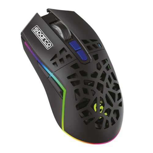 Celly, Mouse Wireless Clutch, Linea Sparco, Mouse Ergonomico Con Design Alveolare, Click Silenzioso E Luci Rgb, Dpi E Luminosità Regolabili, Mouse Con