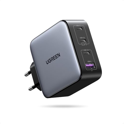 Ugreen 100W Caricatore Gan Usb C 4 Porte, Alimentatore Multiplo Usb, Caricabatterie Usb Da Muro Compatibile Con Macbook Pro/Air, Ipad Pro/Air/Mini, Ip