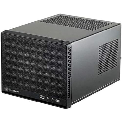 Silverstone Sst-Sg13B-C Sugo Mini-Itx - Alloggiamento Compatto A Cubo, Pannello Frontale In Rete, Porta Usb Di Tipo C Sul Pannello Anteriore, Nero