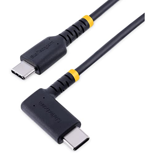 Startech.Com Cavo Di Ricarica Usb-C A 90° Da 30Cm - Cavetto Di Ricarica Veloce Usb Tipo-C Per Uso Intensivo, Cavo Dati Usb 2.0 Type-C A C In Resistent