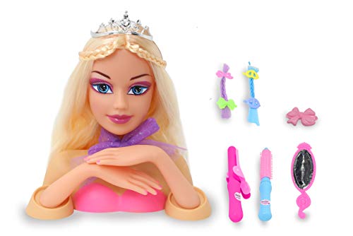 Jamara- Set Di 8 Teste Da Parrucchiere Bella Styling Per Testare Acconciature Alla Moda, Resistenti, Promuove Fantastici Giochi Di Ruolo, Accessori Pe