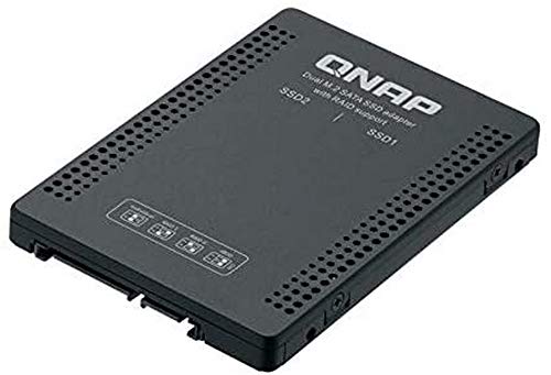 Qnap Systems 6.35 Cm 2.5 Inch Sata To Dual M.2 2280 Sata Drive Adapter Hardware Raid 0/1 Jbod Individual Disk Modes, Qda-A2Mar