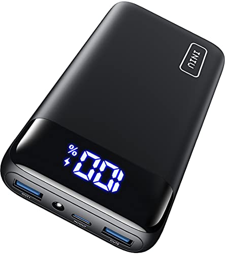 Iniu - Power Bank Con Display Led Compatto Da 20000 Mah, Batteria Esterna Con Due Uscite Da 3A E Un Ingresso Usb-C, Per Cellulare Iphone 11, X E 8, Sa