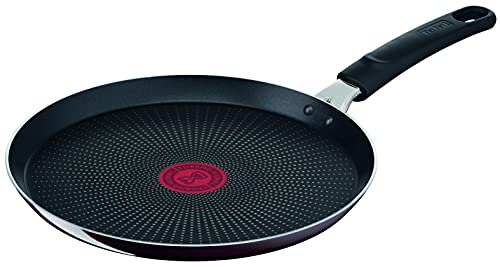 Tefal D52210 Resist Intense Crepiera Da 25 Cm, Antiaderente, Protezione Flame Protect, Resistente, Con Segnale Termico, Forma Ideale, Facile Da Pulire