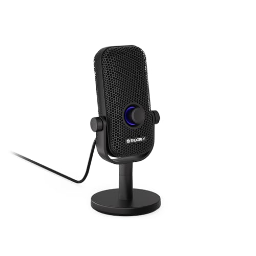 Endorfy Solum Voice S, Microfono Per Streaming, Chat E Registrazione Di Podcast, Illuminazione Rgb, Uscita Per Cuffie, Tasto Tap-To-Mute, Controllo Ga