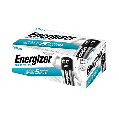 Energizer Max Plus - Batterie Alcaline Da 9 V, Confezione Da 20