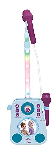 Lexibook Disney Frozen Elsa Altoparlante Luminoso Con 2 Microfoni, Brani Demo, Mp3 Plug, Blu/Viola, Multicolore