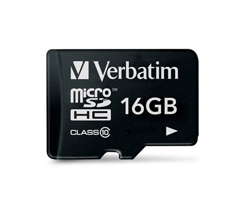 Verbatim Scheda Di Memoria Microsdhc Premium I 16 Gb I Scheda Sd Per Video Full Hd I Scheda Di Memoria Nera Resistente All’Acqua E Agli Urti I Scheda