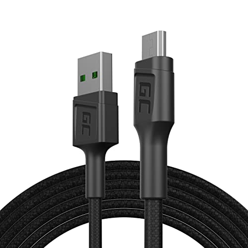 Green Cell Cavo Usb-A - Micro Usb 1.2M Cavo Di Ricarica Nero Alta Velocità Compatibile Con Quick Charge 3.0 Per Samsung, Xiaomi, Huawei, Kindle, Nexus