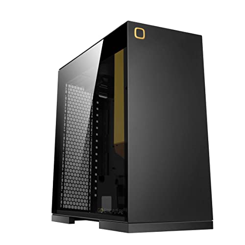 Geometric Future M8 Lohan Mid Tower E-Atx/Atx Case Pc, Design A Tunnel D'Aria Verticale 420/360, Supporto Gpu Verticale, Nero, Geo-M8-Lob
