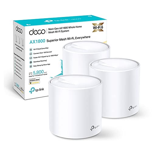 Tp-Link Deco X20 Wi-Fi 6 Mesh, Dual Band Ax1800, Modalità Router E Access Point, 2 Porte Ethernet Gigabit, Sostituisce Router E Extender, 3 Pezzi Con