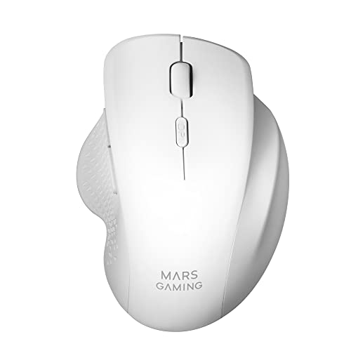 Marsgaming Mmwergow, Mouse Ergonomico Senza Fili Per Ps4/Ps5/Xbox/Pc/Mac, Bianco