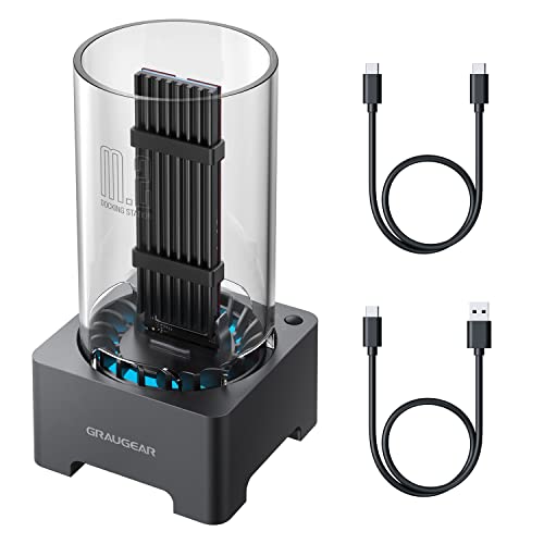 Graugear Docking Station Per Ssd M.2 Nvme & Ngff, Rtl9210B, Usb3.2 Gen2 10Gbps, Ventola Silenziosa 50Mm, Senza Attrezzi