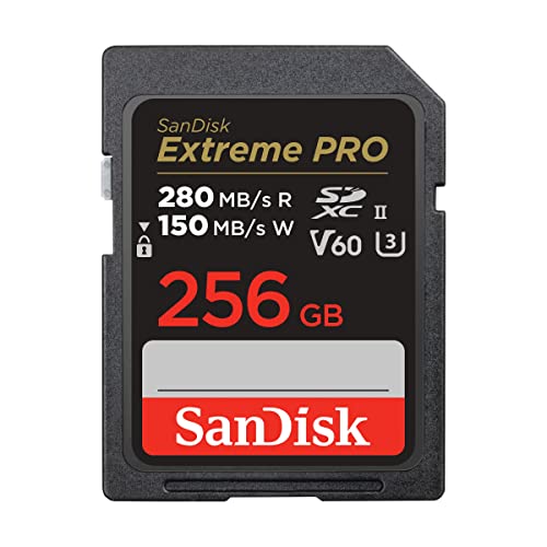 Sandisk 256Gb Extreme Pro Scheda Sdxc Fino A 280 Mb/S Uhs-Ii Class 10 U3 V60