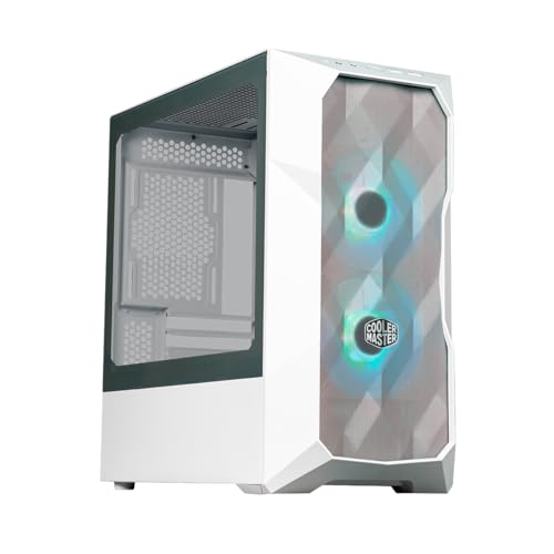 Cooler Master Td300 Case Pc Mesh White -Mini-Tower,Elevato Flusso D'Aria, 2X120Mm Ventole Argb,Supporto Mb Micro-Atx E Mini-Itx, Pannello Laterale In