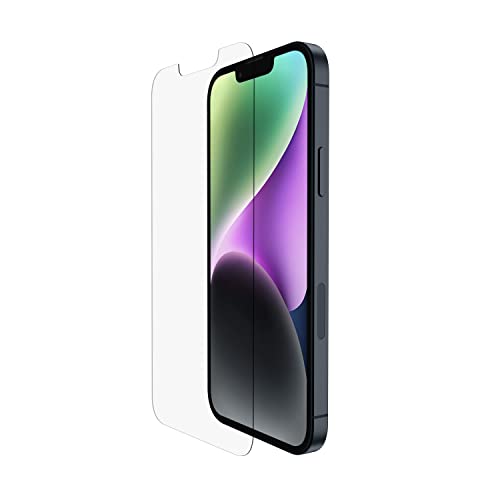 Belkin Temperedglass Proteggi Schermo Per Iphone 14, 13, 13 Pro, Antimicrobico, Applicazione Facile Senza Bolle Con Supporto Di Allineamento Incluso, 