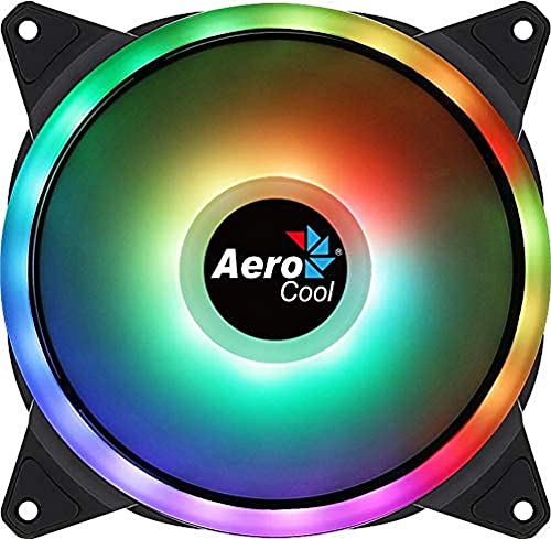 Aerocool Duo 14 Argb Led Pc Fan, 140 Mm, 1000 Rpm, Curved Fan Blades For Maximum Cooling And Anti-Vibration Pads