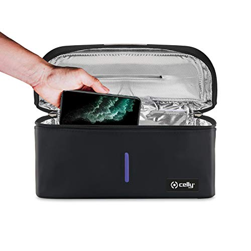 Celly Portable Universal Uv Ray Sterilizer Machine (Certifications), Disinfectant Bag With Uv-C Rays For Smartphones And Accessories, Tablets Up To 8"