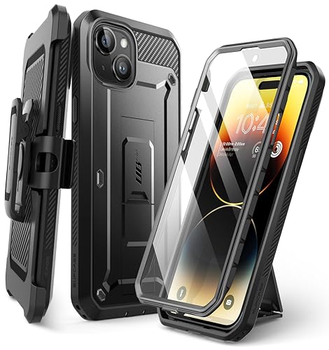 Supcase Cover [Unicorn Beetle Pro] Per Iphone 15 Plus 6.7"(2023), Protezione Schermo Integrata, Cavalletto E Clip Da Cintura, Custodia Robusta E Resis