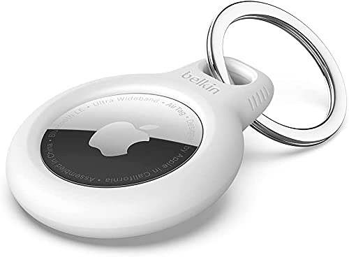 Belkin Custodia Per Airtag Con Anello Portachiavi (Secure Holder, Guscio Protettivo Antigraffio Per Air Tag) – Bianco