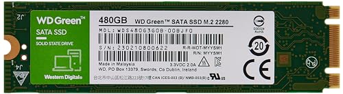 Western Digital Wds480G3G0B Ssd 480Gb Serie M.2 2280 Sata 6 Green Wd 480Gb/M.2 2280/545Mb/S, Aluminium, Nero