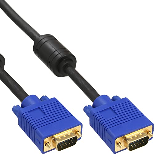 Inline 20127 Cavo S-Vga, Sub-D 15Pin Hd Maschio A Sub-D 15Pin Hd Maschio, 5M, Premium, 2X Ferrite, Pin Dorati Nero