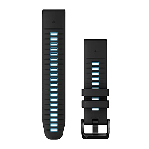 Cinturino Originale Garmin, 22Mm, Quickfit, Silicone, Black & Cirrus Blue (Stile Garmin Epix 2 Pro)