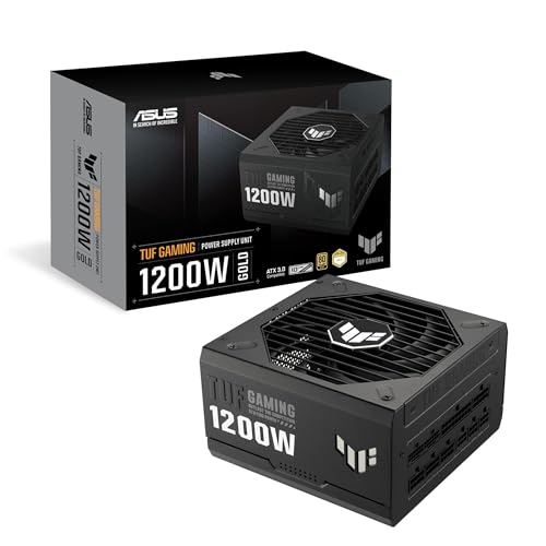 Asus Tuf Gaming 1200W Gold, Alimentatore Completamente Modulare, 80+ Gold, Componenti Di Livello Militare, Cuscinetti A Doppia Sfera, Ventola Axial-Te