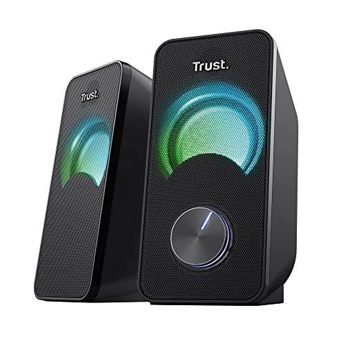 Trust Arys Compact Rgb 2.0 Set Altoparlanti Led Illuminato, 12 W, Nero