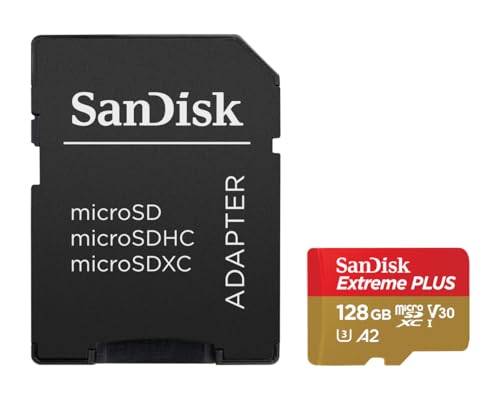 Sandisk - Cards Extreme Plus Microsdxc 128Gb+Adattatore Sd 200Mb/S 90Mb/S A2 C10 V3