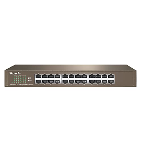 Tenda Switch Ethernet Gigabit 24 Porte Teg1024D, Porte Rj45 10/100/1000 Mbps, Switch Gigabit Per Ufficio, Hub Di Rete, Sdoppiatore Ethernet, Montaggio