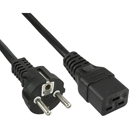 Inline 22289 Cavo Alimentazione 16A, Spina Schuko Cee-7/7 A Presa Iec-320-C19, 5 M, Nero