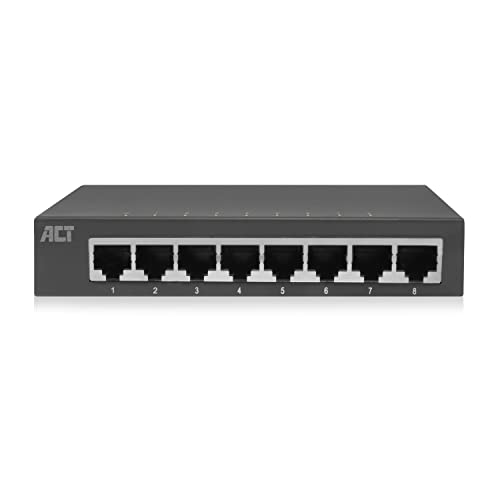 Act Switch 8 Porte, Gigabit Switch 8 Porte, Led Porta, Switch Lan 1000 Mbps, Alloggiamento In Metallo - Ac4418