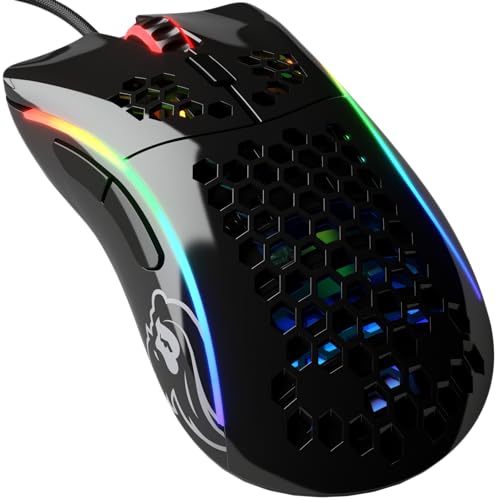 Glorious Gaming Model D- (Piccolo) Mouse Da Gaming Wired - Superleggero 61 G, A Nido D'Ape, Rgb, Ergonom., Sensore Pixart 3360, Omron Switches, Piedin