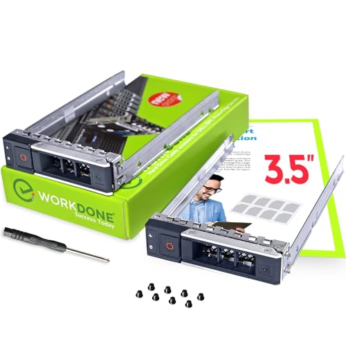 Workdone 2 Pezzi Caddy Per Disco Rigido Da 3,5 Pollici Per Server Poweredge Dell - R340 R440 R540 R640 R740 R740Xd2 R7415 R7425 X7K8W Di 14° Generazio
