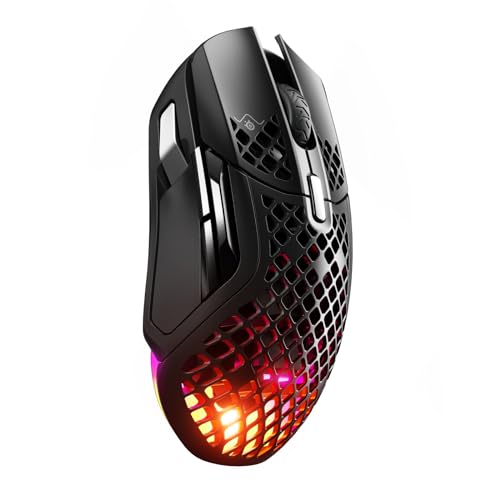 Steelseries Mouse Da Gioco Wireless Aerox 5 - Ultraleggero 74G - 9 Pulsanti - Bluetooth/2,4 Ghz - Durata Della Batteria 180 Ore - Resistente All'Acqua