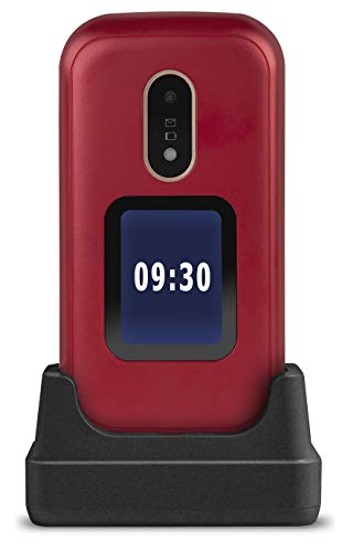 Doro 6060 2G Telefono Cellulare Anziani Dual Sim - Conchiglia - Sportellino - Mini Telefono - Telefonino Per Anziani - Tasti Grandi - Schermo Esterno 