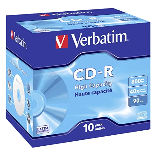 Verbatim Cd-R High Capacity Cd-R 800Mb 10Pc(S) - Blank Cds (Cd-R, 800 Mb, 10 Pc(S), 40X, 120 Mm, Jewelcase)