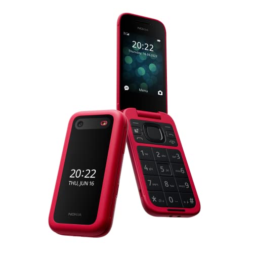 Nokia 2660 - Telefono Cellulare 4G Dual Sim, Display 2.8", Tasti Grandi, Tasto Sos, Fotocamera, Bluetooth, Radio Fm Wireless E Lettore Mp3, Ampia Batt