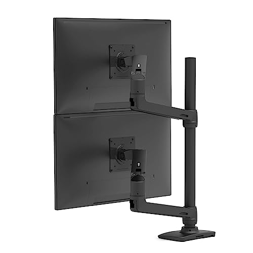 Ergotron Lx - Supporto Da Tavolo Per Monitor Con Tecnologia Cf Brevettata Per 2 Schermi Fino A 40", Altezza Regolabile 33 Cm, Standard Vesa E 10 Anni