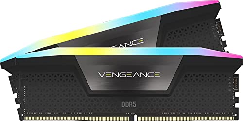 Corsair Vengeance Rgb Ddr5 Ram 64Gb (2X32Gb) 6400Mhz Cl32 Intel Xmp Compatibile Icue Memoria Per Computer - Nero (Cmh64Gx5M2B6400C32)
