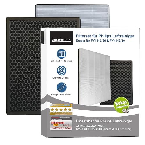 Comedes Set Di Filtri Di Ricambio Per Philips Ac1215/10 E Ac2729/10 Purificatore D'Aria | Hepa E Filtro A Carbone Attivo | Applicabile Al Posto Di Phi